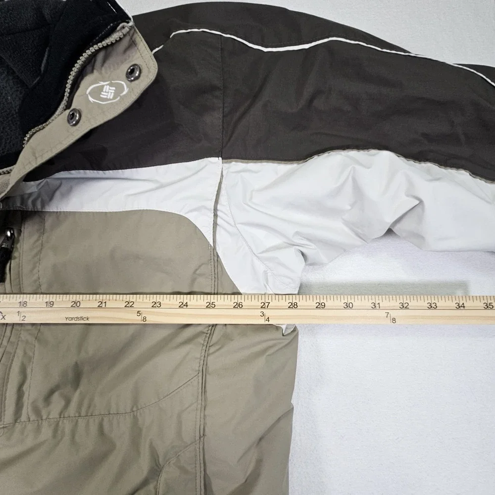 Columbia Mens XLT Interchange 3-in-1 Jacket Gray Brown Hooded Winter Coat
